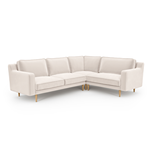 Klem Slim 257 X 203 Köşe Ahşap Ayak - Kadife Vanilya