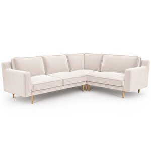 Klem Slim 257 X 203 Köşe Ahşap Ayak - Kadife Vanilya