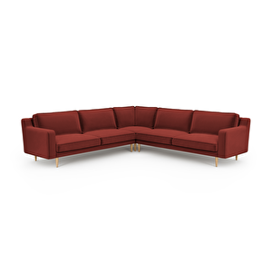 Klem Slim 283 X 283 Köşe Ahşap Ayak - Kadife Paslı Kırmızı