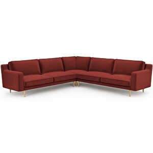 Klem Slim 283 X 283 Köşe Ahşap Ayak - Kadife Paslı Kırmızı