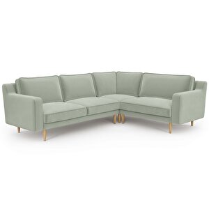 Klem Slim 257 X 203 Köşe Ahşap Ayak - Kadife Çağla Yeşili