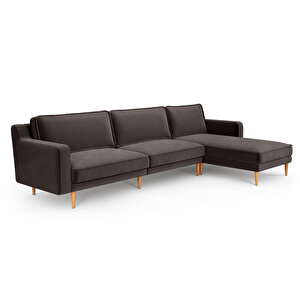 Klem Slim 312 X 171 Köşe Ahşap Ayak - Kadife Kül Gri