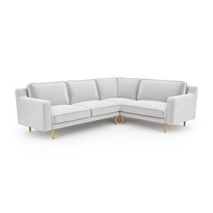 Klem Slim 257 X 203 Köşe Ahşap Ayak - Kadife Gri
