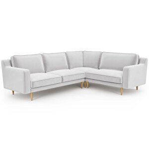 Klem Slim 257 X 203 Köşe Ahşap Ayak - Kadife Gri