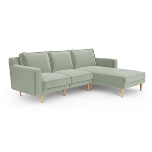 Klem Slim 240 X 171 Köşe Ahşap Ayak - Kadife Çağla Yeşili