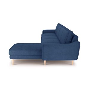 Klem 357 X 171 Köşe Ahşap Ayak - Fitilli Kadife Mavi
