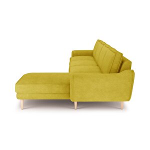 Klem 357 X 171 Köşe Ahşap Ayak - Fitilli Kadife Polen Sarı