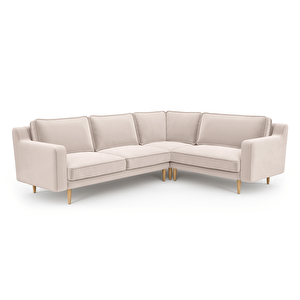 Klem Slim 257 X 203 Köşe Ahşap Ayak - Kadife Ekru
