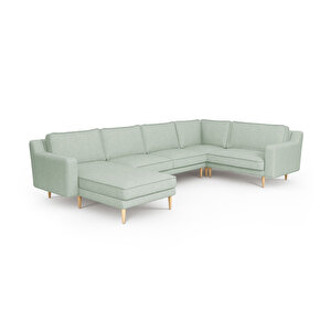 Klem Slim 339 X 203 Köşe Ahşap Ayak - Keten Nil Yeşili
