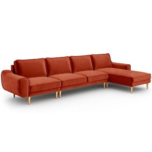 Klem 357 X 171 Köşe Ahşap Ayak - Kadife Kiremit