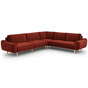 Klem 310 X 264 Köşe Ahşap Ayak - Kadife Paslı Kırmızı