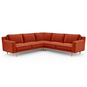 Klem Slim 257 X 257 Köşe Ahşap Ayak - Kadife Kiremit