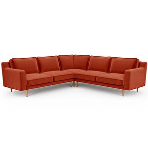 Klem Slim 257 X 257 Köşe Ahşap Ayak - Kadife Kiremit