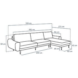 Klem 326 X 171 Köşe Ahşap Ayak - Keten Çakıl