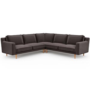 Klem Slim 257 X 257 Köşe Ahşap Ayak - Kadife Kül Gri