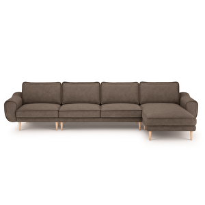 Klem 357 X 171 Köşe Ahşap Ayak - Fitilli Kadife Sütlü Kahve