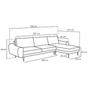 Klem 306 X 171 Köşe Ahşap Ayak - Keten