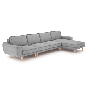 Klem 357 X 171 Köşe Ahşap Ayak - Fitilli Kadife Gri