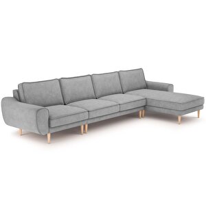 Klem 357 X 171 Köşe Ahşap Ayak - Fitilli Kadife Gri