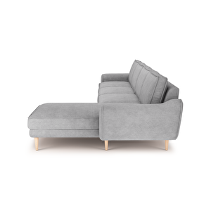 Klem 357 X 171 Köşe Ahşap Ayak - Fitilli Kadife Gri