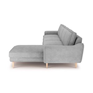 Klem 357 X 171 Köşe Ahşap Ayak - Fitilli Kadife Gri