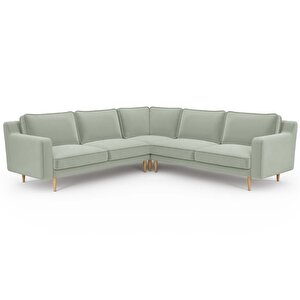 Klem Slim 257 X 257 Köşe Ahşap Ayak - Kadife Çağla Yeşili