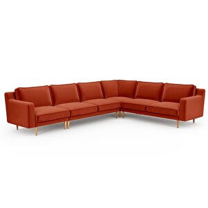 Klem Slim 334 X 257 Köşe Ahşap Ayak - Kadife Kiremit