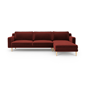 Klem Slim 292 X 171 Köşe Ahşap Ayak - Kadife Paslı Kırmızı