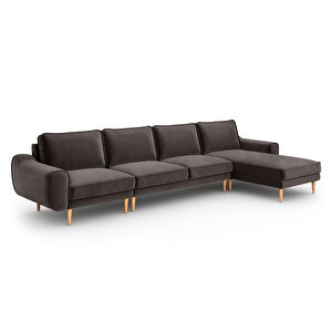 Klem 357 X 171 Köşe Ahşap Ayak - Kadife Kül Gri