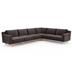 Klem Slim 334 X 257 Köşe Ahşap Ayak - Kadife Kül Gri