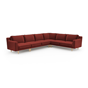 Klem Slim 334 X 257 Köşe Ahşap Ayak - Kadife Paslı Kırmızı