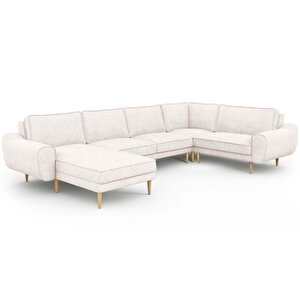 Klem 346 X 210 Köşe Ahşap Ayak - Fitilli Kadife Kemik
