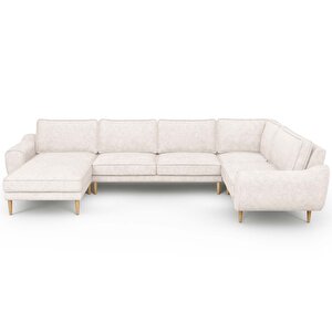Klem 346 X 210 Köşe Ahşap Ayak - Fitilli Kadife Kemik