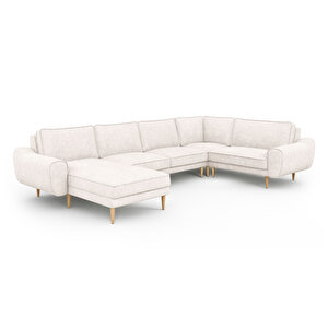 Klem 346 X 210 Köşe Ahşap Ayak - Fitilli Kadife Kemik