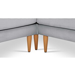 Klem 346 X 210 Köşe Ahşap Ayak - Fitilli Kadife