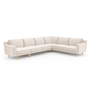 Klem Slim 334 X 257 Köşe Ahşap Ayak - Kadife Vanilya