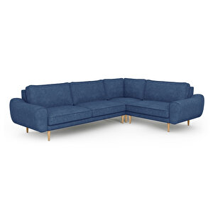 Klem 210 X 290 Köşe Ahşap Ayak - Fitilli Kadife Mavi