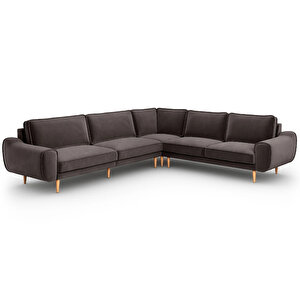Klem 310 X 264 Köşe Ahşap Ayak - Kadife Kül Gri