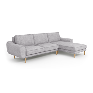 Klem 280 X 171 Köşe Ahşap Ayak - Fitilli Kadife Gri