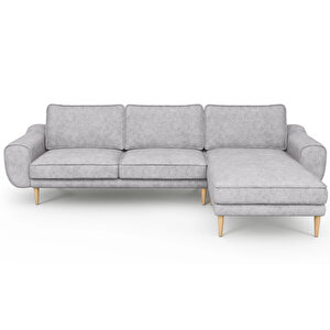 Klem 280 X 171 Köşe Ahşap Ayak - Fitilli Kadife Gri