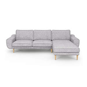 Klem 280 X 171 Köşe Ahşap Ayak - Fitilli Kadife Gri