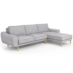 Klem 280 X 171 Köşe Ahşap Ayak - Fitilli Kadife Gri