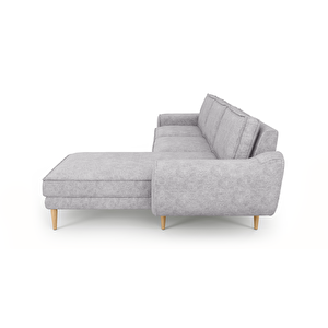Klem 280 X 171 Köşe Ahşap Ayak - Fitilli Kadife Gri