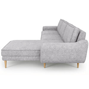 Klem 280 X 171 Köşe Ahşap Ayak - Fitilli Kadife Gri
