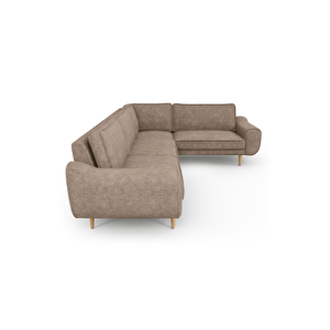 Klem 210 X 290 Köşe Ahşap Ayak - Fitilli Kadife Sütlü Kahve