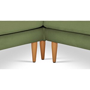 Klem 346 X 210 Köşe Ahşap Ayak - Fitilli Kadife