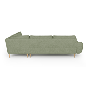 Klem 210 X 290 Köşe Ahşap Ayak - Fitilli Kadife Sisli Yeşil