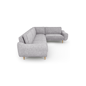 Klem 210 X 290 Köşe Ahşap Ayak - Fitilli Kadife Gri