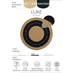 Luke 865 Yuvarlak Halı Mutfak Halısı Antre Hol Halısı Hasır Balkon Halısı Banyo Halısı 90x90 cm