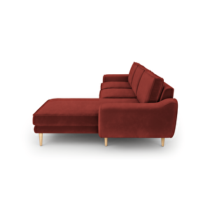 Klem 280 X 171 Köşe Ahşap Ayak - Kadife Paslı Kırmızı